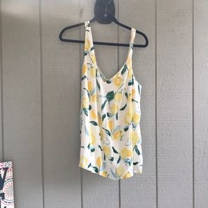 Joules lemon print spaghetti strap shirt